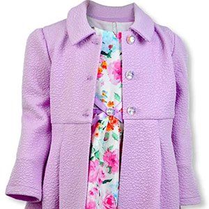 Bonnie Jean baby girls Easter Holiday Special Occasion Coat Dress set